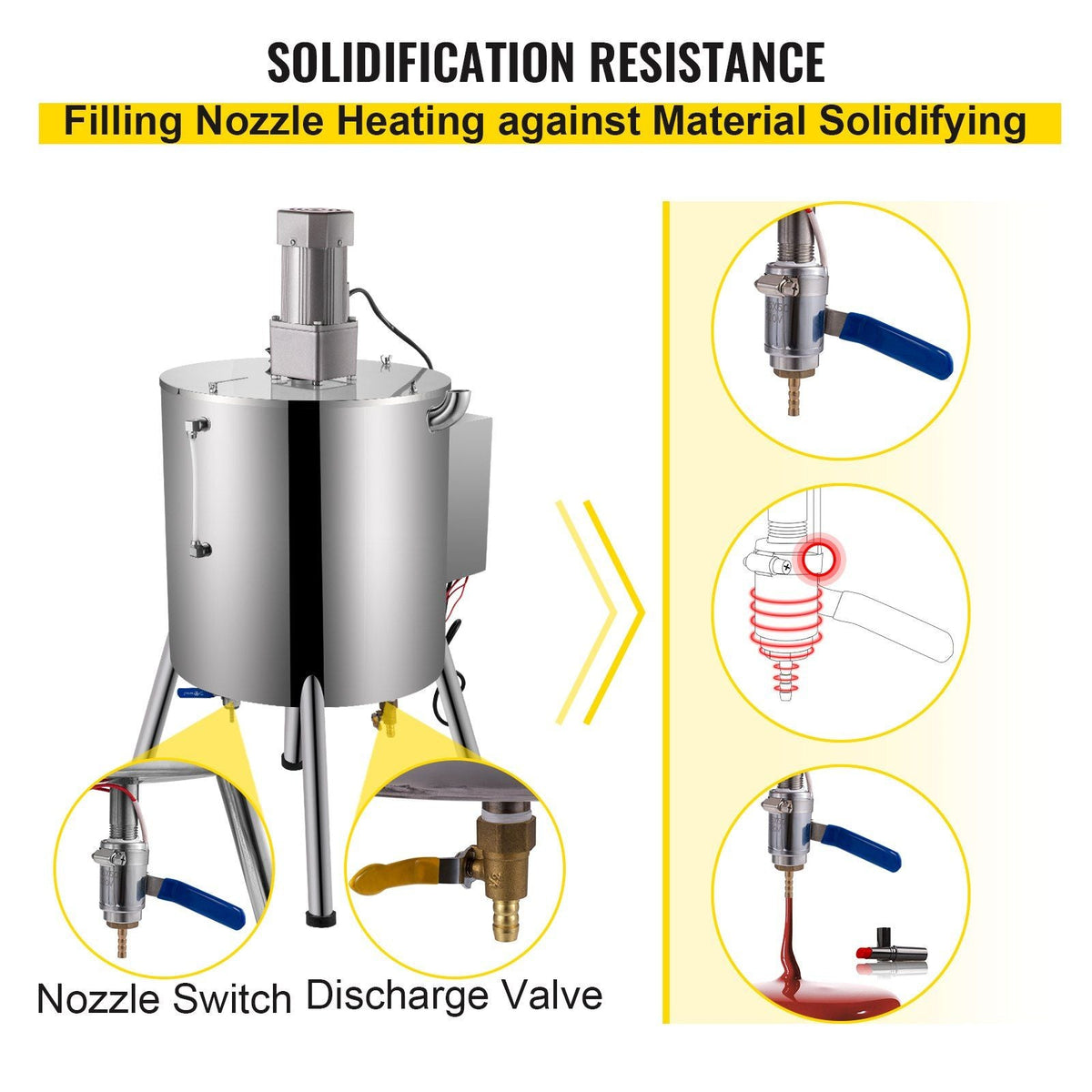 Heating Mixing Filling Machine, 15L/4 Gal Lipstick Filling Machine, 35W Lipstick Filler, Heating and Stirring Filling Machine with Stirrer for Cosmetics, Drink, Lipstick, Wax and Nail Polish