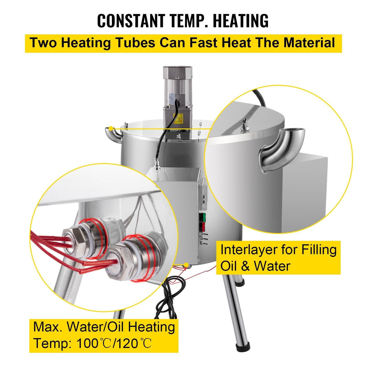 Heating Mixing Filling Machine, 15L/4 Gal Lipstick Filling Machine, 35W Lipstick Filler, Heating and Stirring Filling Machine with Stirrer for Cosmetics, Drink, Lipstick, Wax and Nail Polish