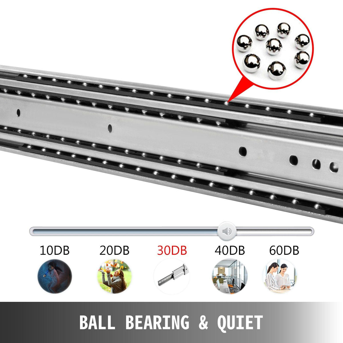 Heavy Duty Drawer Slides 28" Length, Locking Drawer Slides 500lbs Load Capacity Long Full Extension Drawer Slide 1 Pair Side Mount Ball Bearing Drawer Glides Push to Open Drawer Runners Rail