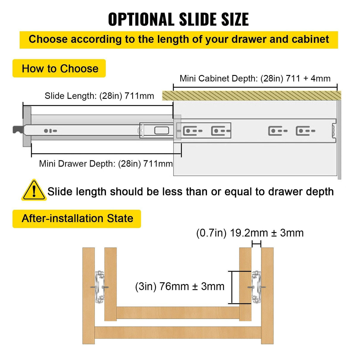 Heavy Duty Drawer Slides 2PCS Drawer Slides 28" Locking Drawer Slides 250LBS Capacity Heavy Duty Slides Three Section Full Extension Drawer Slide Cold-Rolled Steel Industrial Drawer Slides
