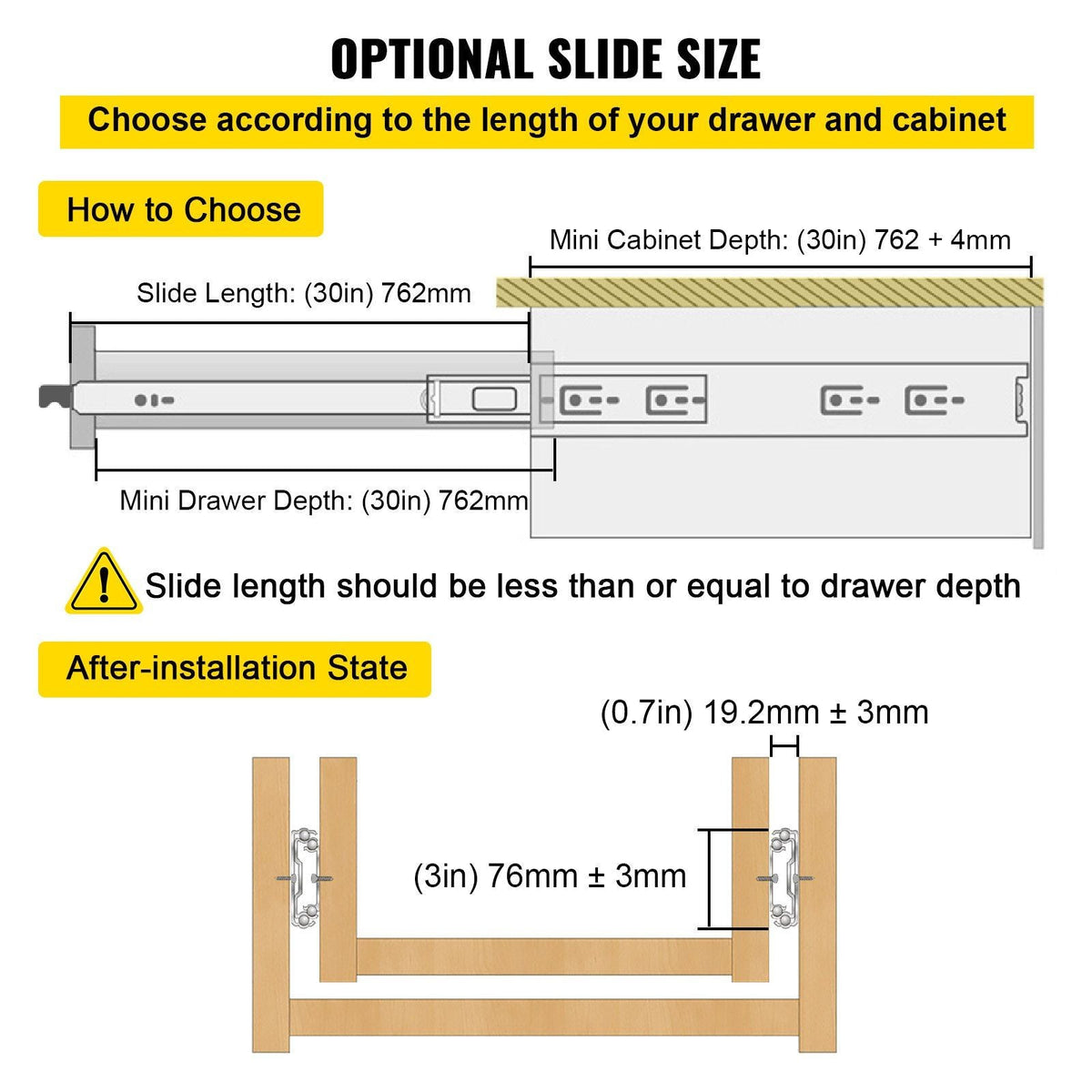 Heavy Duty Drawer Slides 2PCS Drawer Slides 30" Locking Drawer Slides 250LBS Capacity Heavy Duty Slides Three Section Full Extension Drawer Slide Cold-Rolled Steel Industrial Drawer Slides