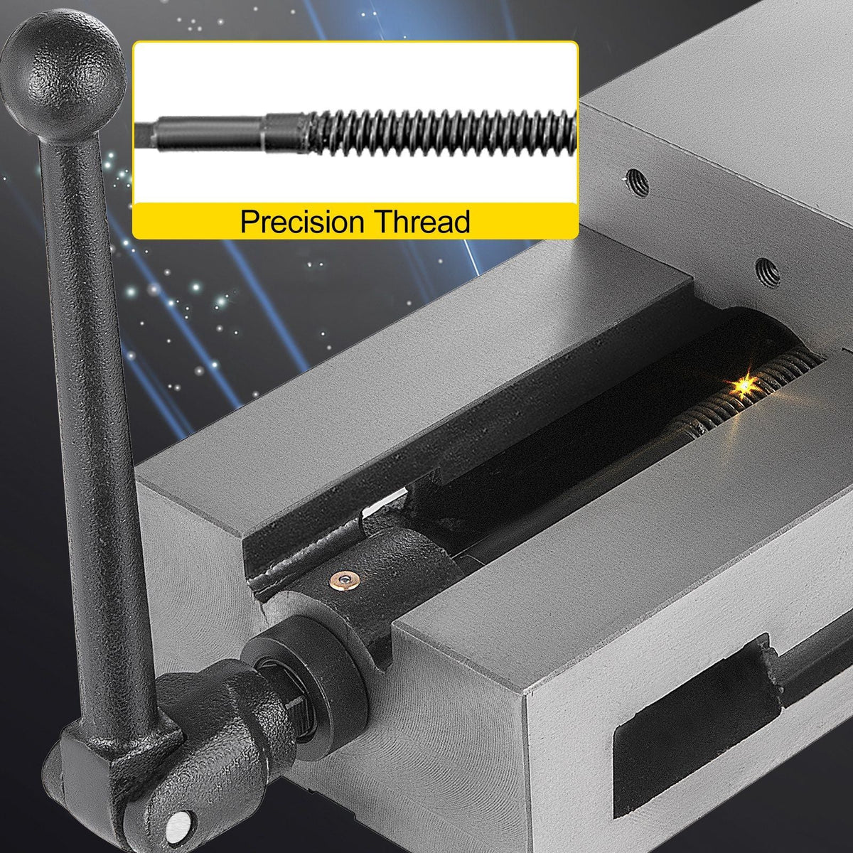 High Precision Milling Vice 6 Inch,Bench Clamp Vise Nodular Cast Iron Material,Flat Clamp Vise Mill Vise for Milling Drilling Machine and Precision Parts Finishing