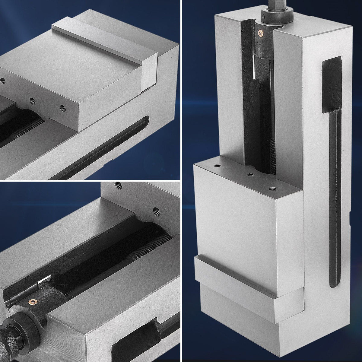 High Precision Milling Vice 6 Inch,Bench Clamp Vise Nodular Cast Iron Material,Flat Clamp Vise Mill Vise for Milling Drilling Machine and Precision Parts Finishing