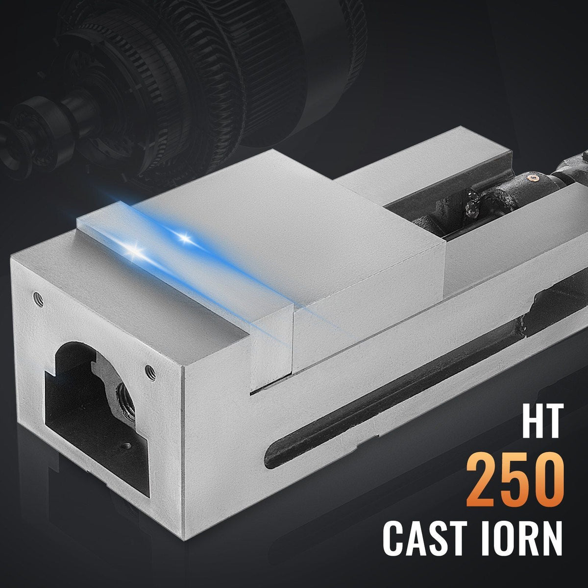 High Precision Milling Vice 6 Inch,Bench Clamp Vise Nodular Cast Iron Material,Flat Clamp Vise Mill Vise for Milling Drilling Machine and Precision Parts Finishing