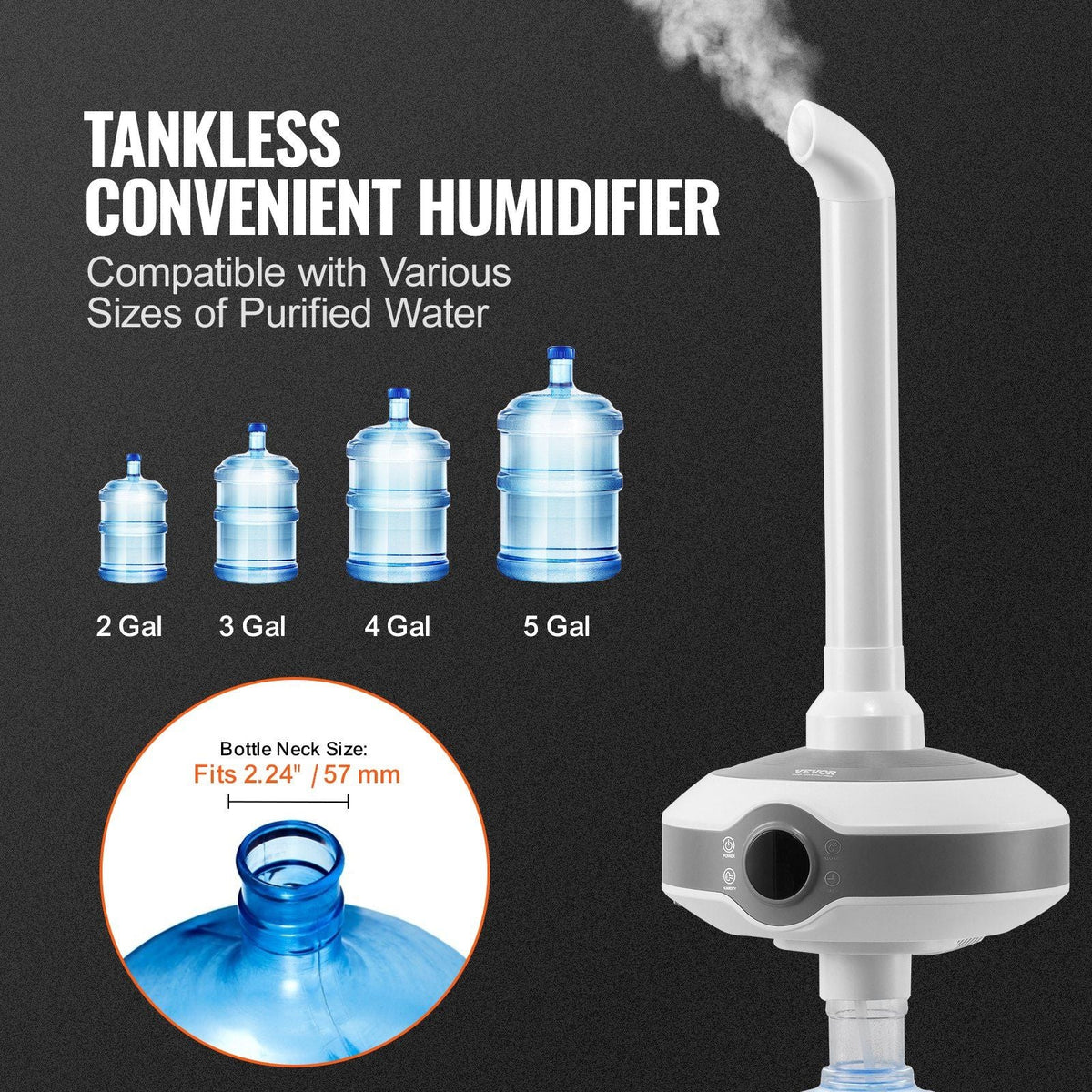 Humidifier for Large Room 1291.7 sq ft, Industrial Commercial Humidifier 560ml/h Output, Auto Shut-Off Ultrasonic Cool Mist Humidifiers for Home Greenhouse Indoor Planting Warehouse Office