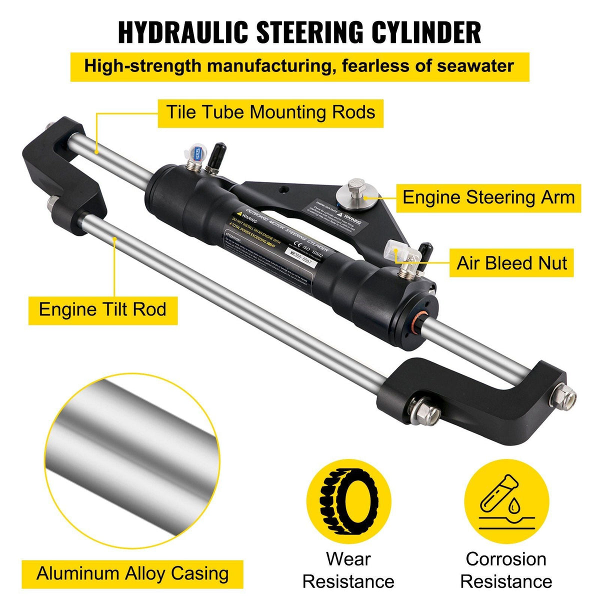 Hydraulic Outboard Steering Kit 300HP, Hydraulic Steering Kit Helm Pump,Hydraulic Boat Steering Kit with 22 Feet Hydraulic Steering Hose for Boat Steering System