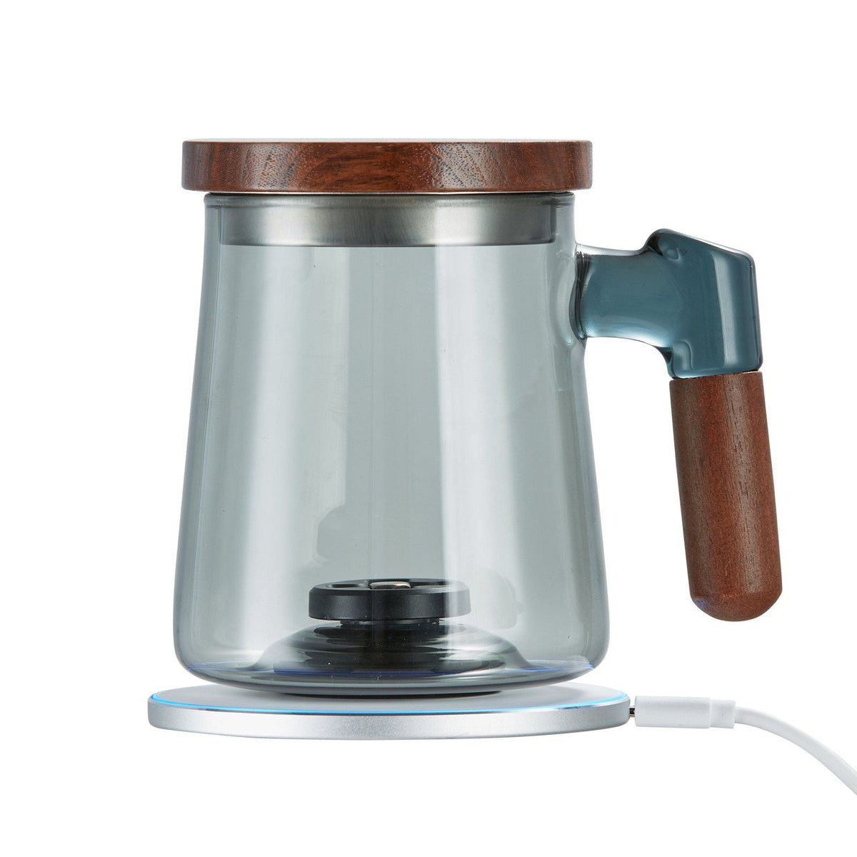 Hydrogen Water Cup, 400 ml / 14.1 oz Hydrogen Generator, SPE Technology Portable Hydrogen Water Ionizer Machine with Wireless Charging Base, Hydrogen Rich Water Bottle Glass Health Cup