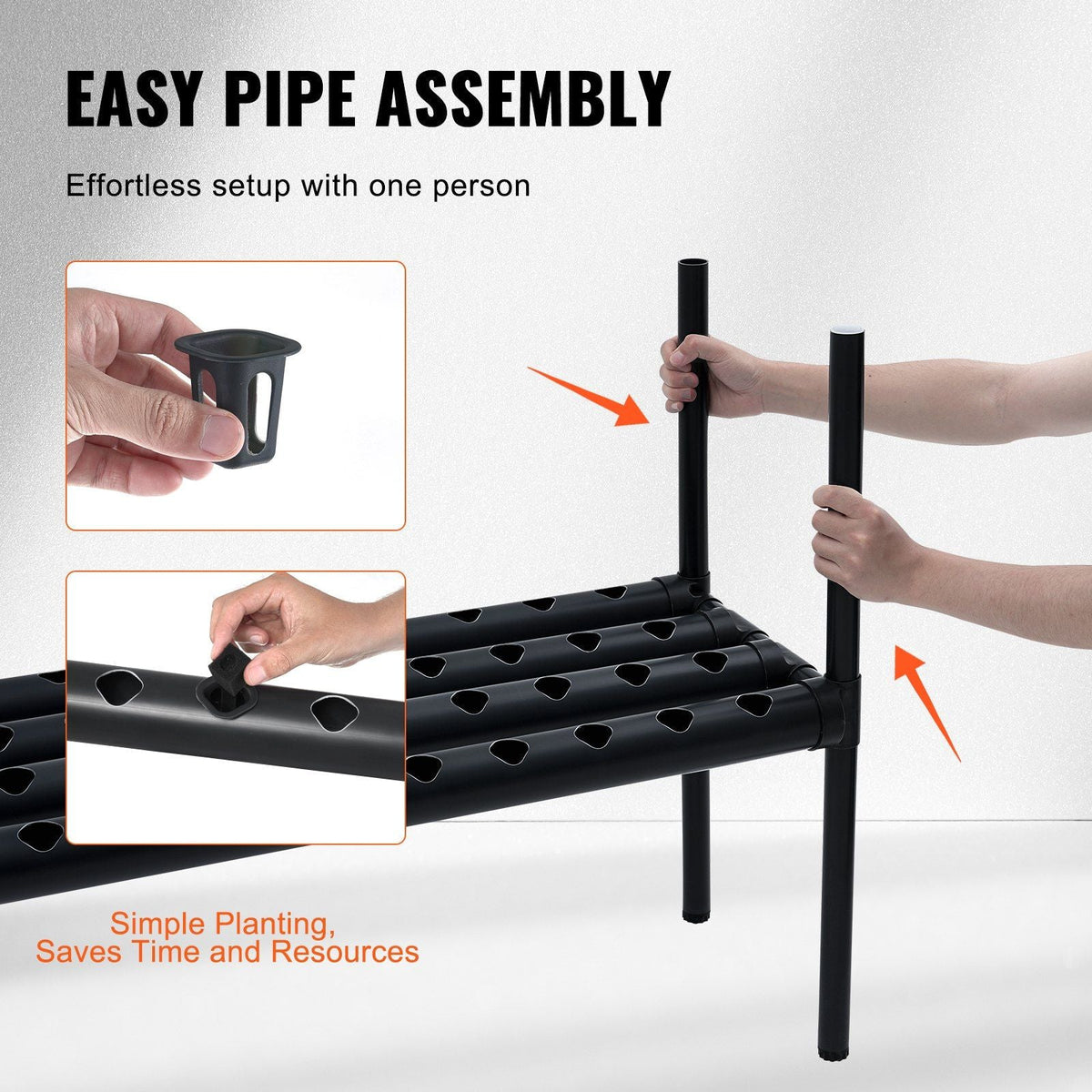 Hydroponics Growing System 108 Sites 3-Layer Hydroponic Grow Kit PVC Pipes