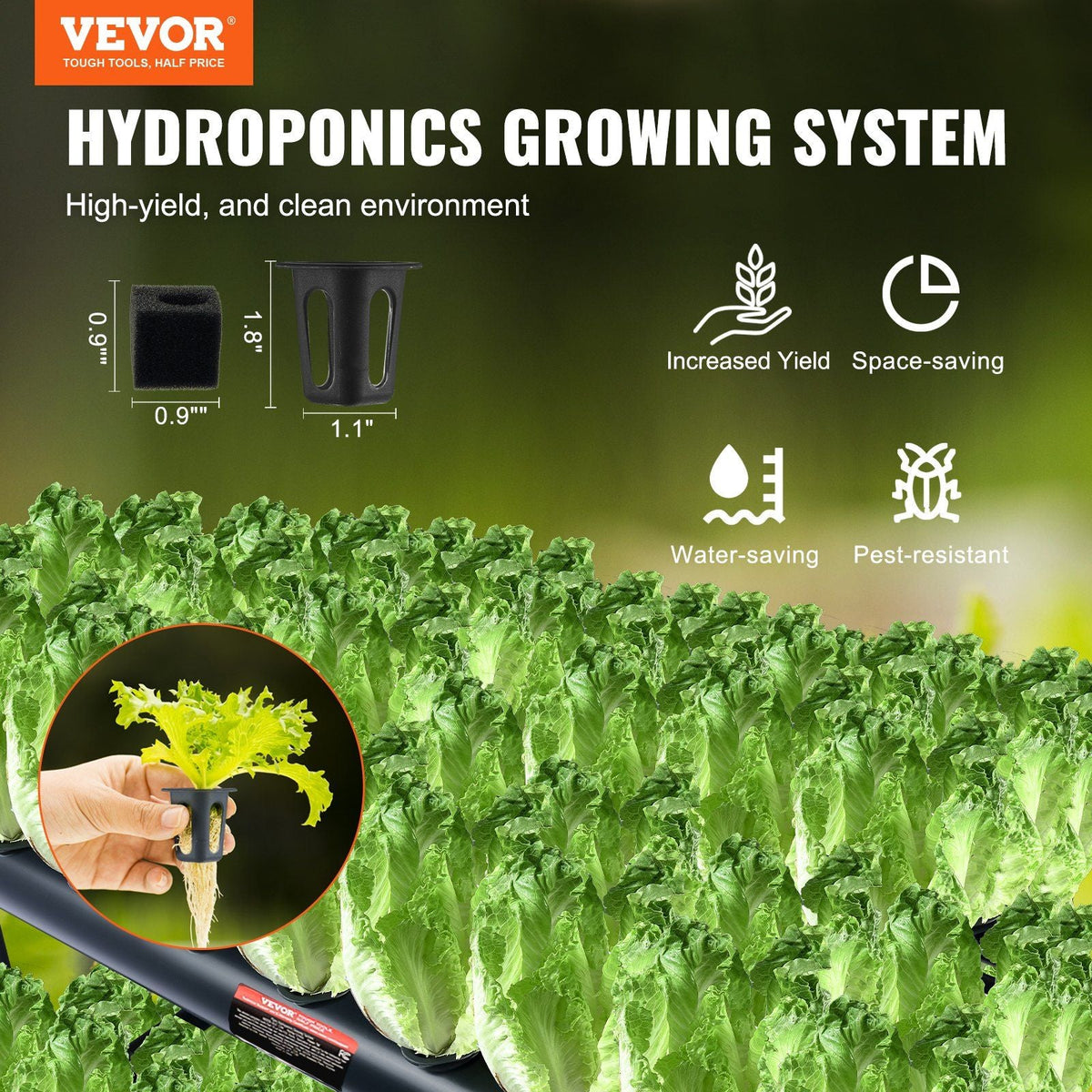 Hydroponics Growing System 108 Sites 3-Layer Hydroponic Grow Kit PVC Pipes