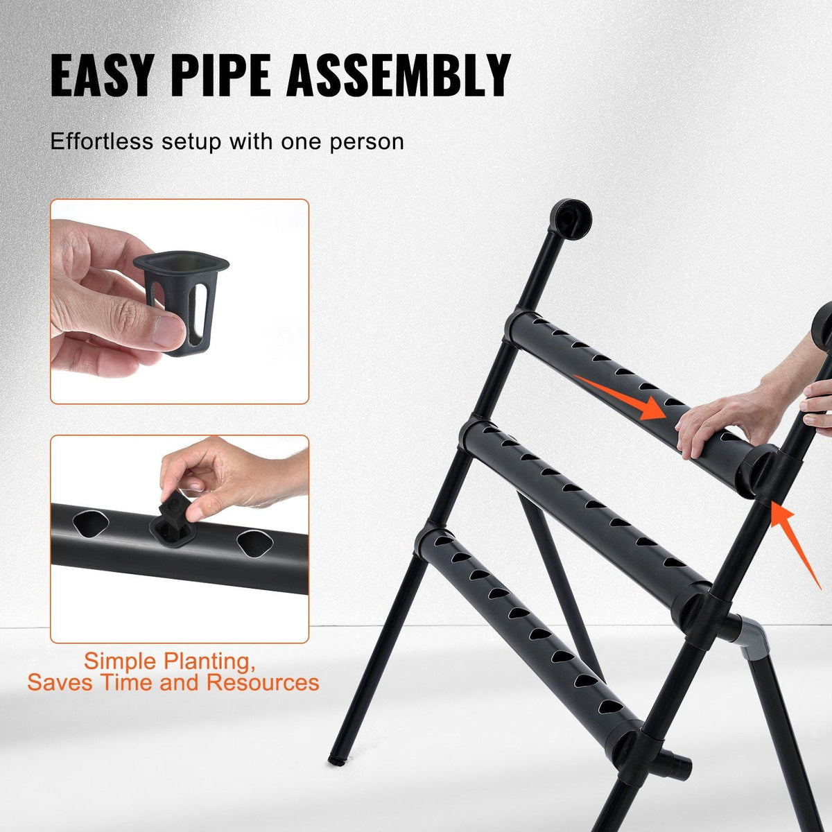 Hydroponics Growing System 36 Sites 4-Layer Hydroponic Grow Kit PVC Pipes