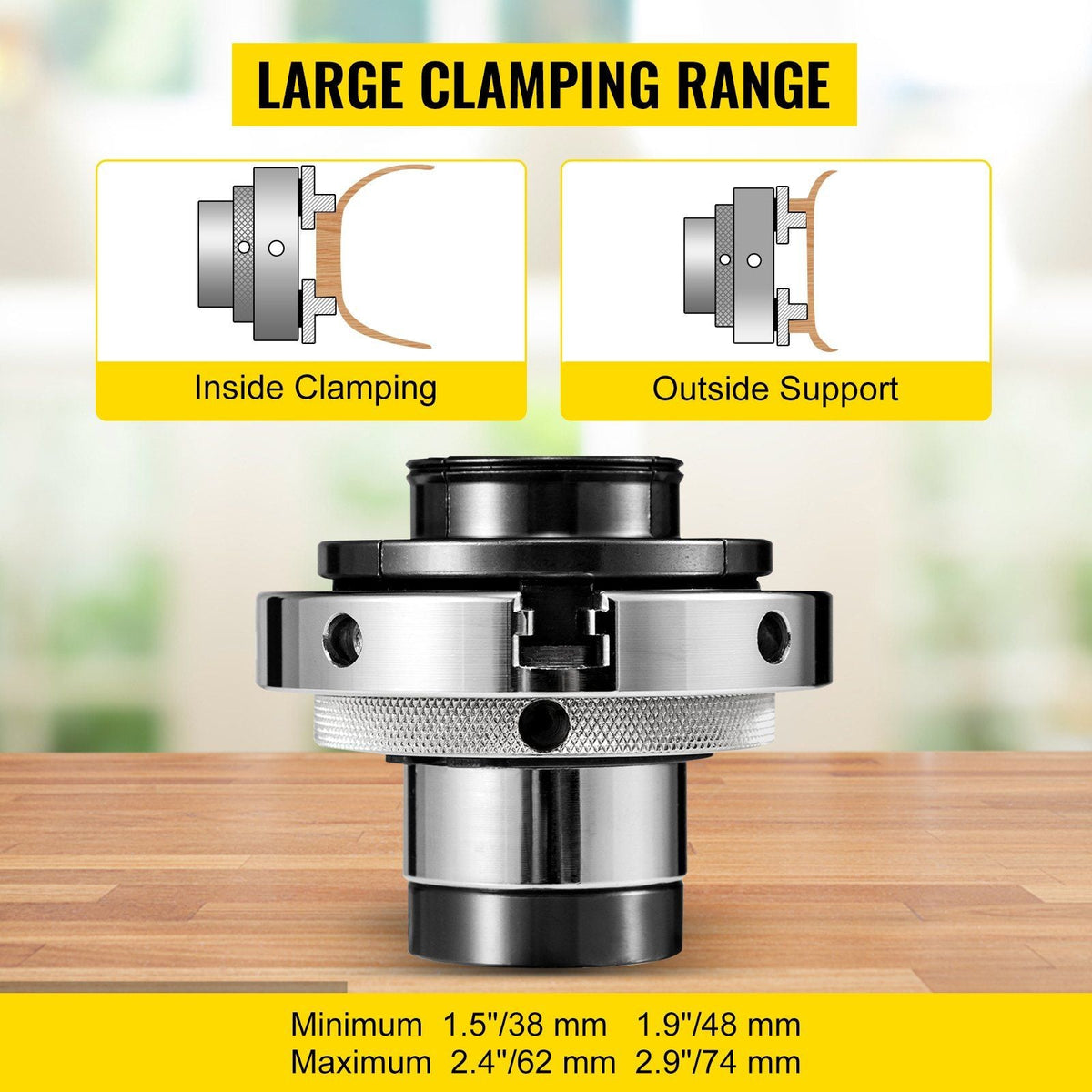 Lathe Chuck, 4inch Nova Chuck Self-centering Independent 4 Jaws Mini Wood Bowl Chuck Steel Accessories for Woodworking