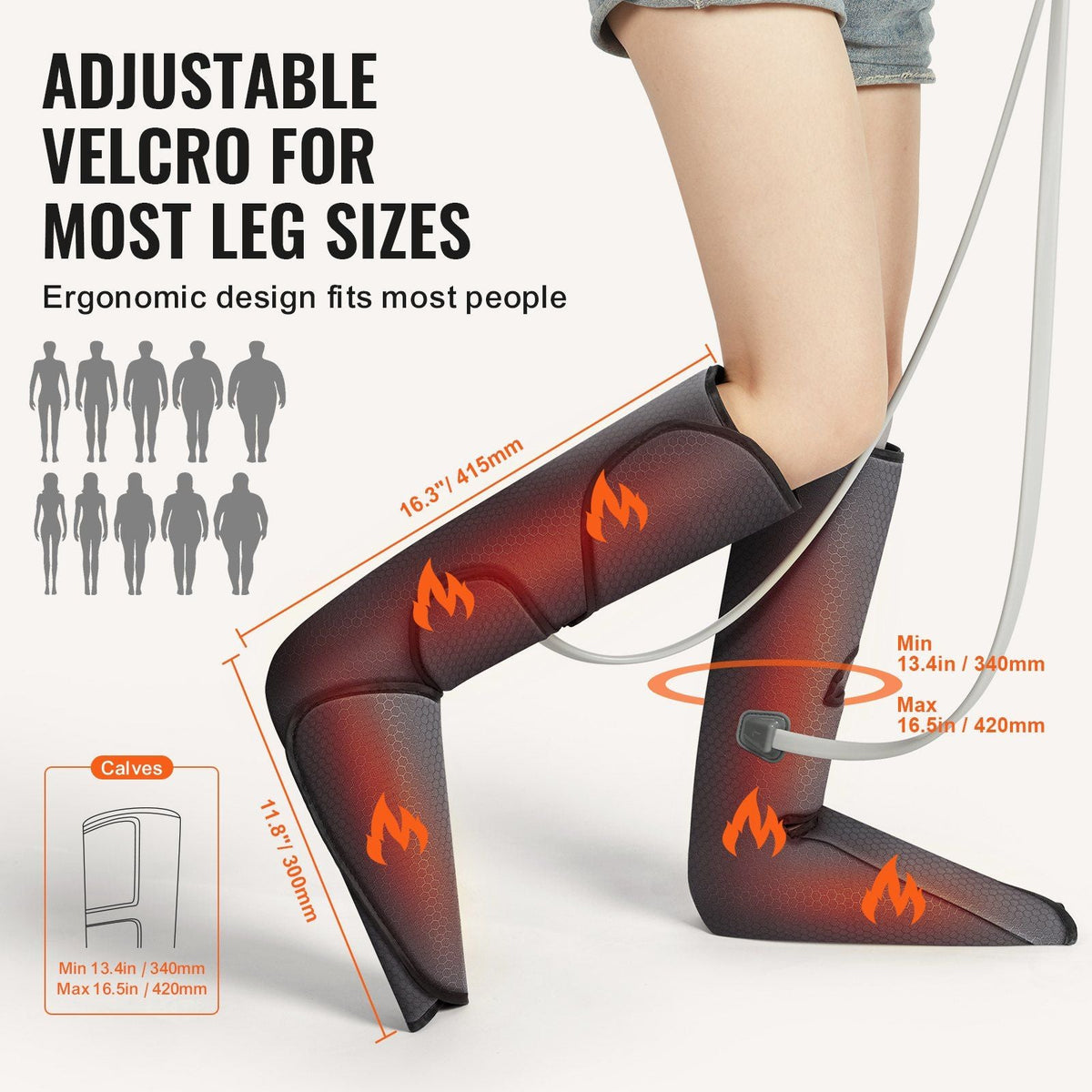 Leg Massager with Heat, Air Compression Massager for Foot and Calf, 3 Modes & 3 Intensities, 2 Heating Levels, Compression Massage Boots for Circulation and Pain Relief - Great Gift for Mom/Dad