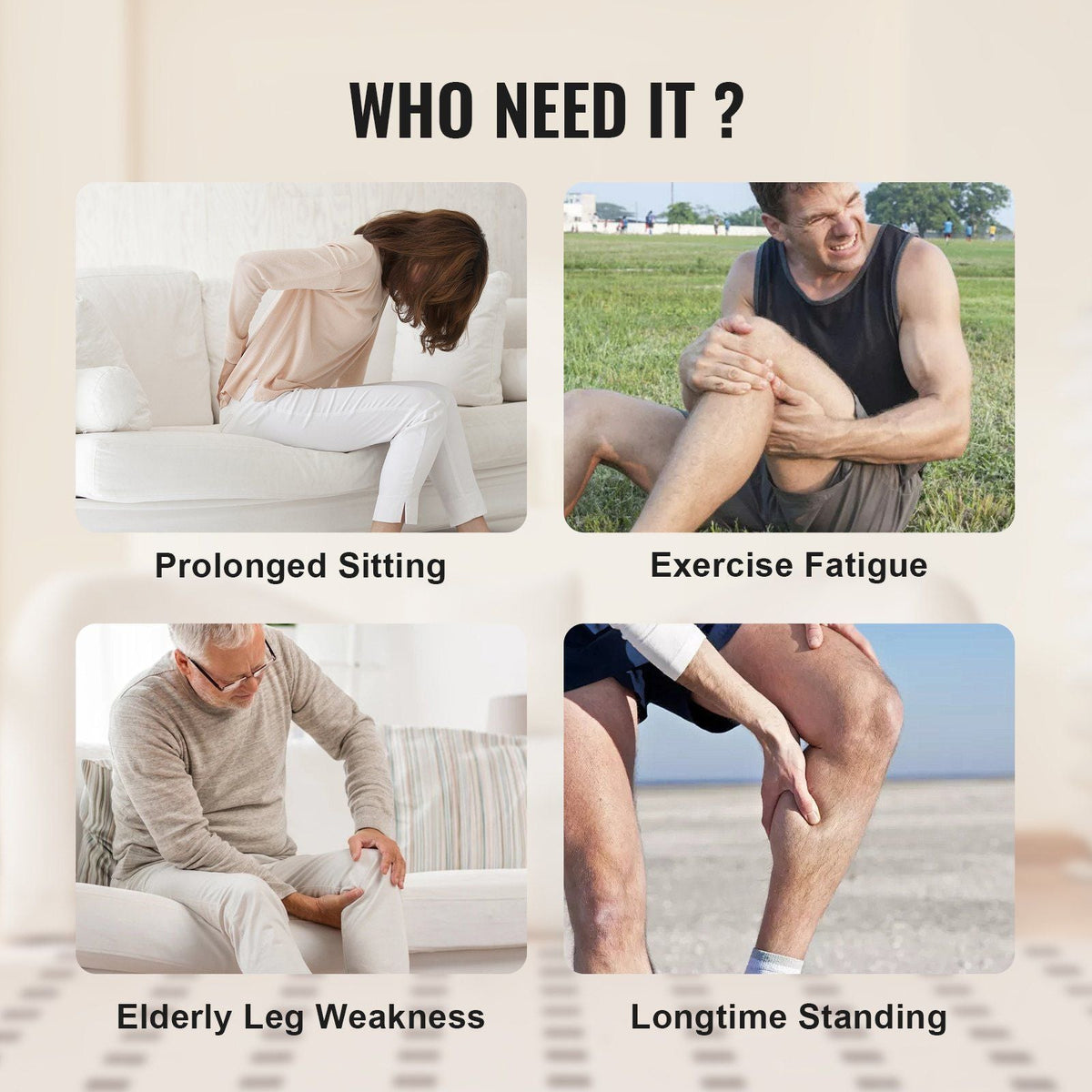 Leg Massager with Heat, Air Compression Massager for Foot and Calf, 3 Modes & 3 Intensities, 2 Heating Levels, Compression Massage Boots for Circulation and Pain Relief - Great Gift for Mom/Dad