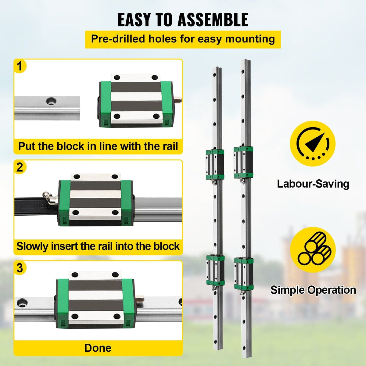 Linear Guide Rail, 2Pcs HGR20-1700mm Linear Slide Rail, with 1Pcs RM1605-1700mm Ballscrew with BF12/BK12 Kit Linear Slide Rail Guide Rail Square, for DIY CNC Routers Lathes Mills