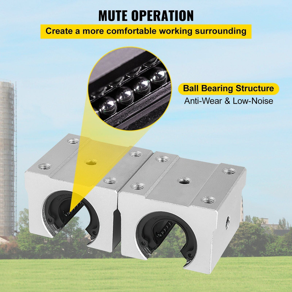 Linear Rail SBR20-1800mm 2 Linear Slide Guide with 4 SBR20UU Bearing Block
