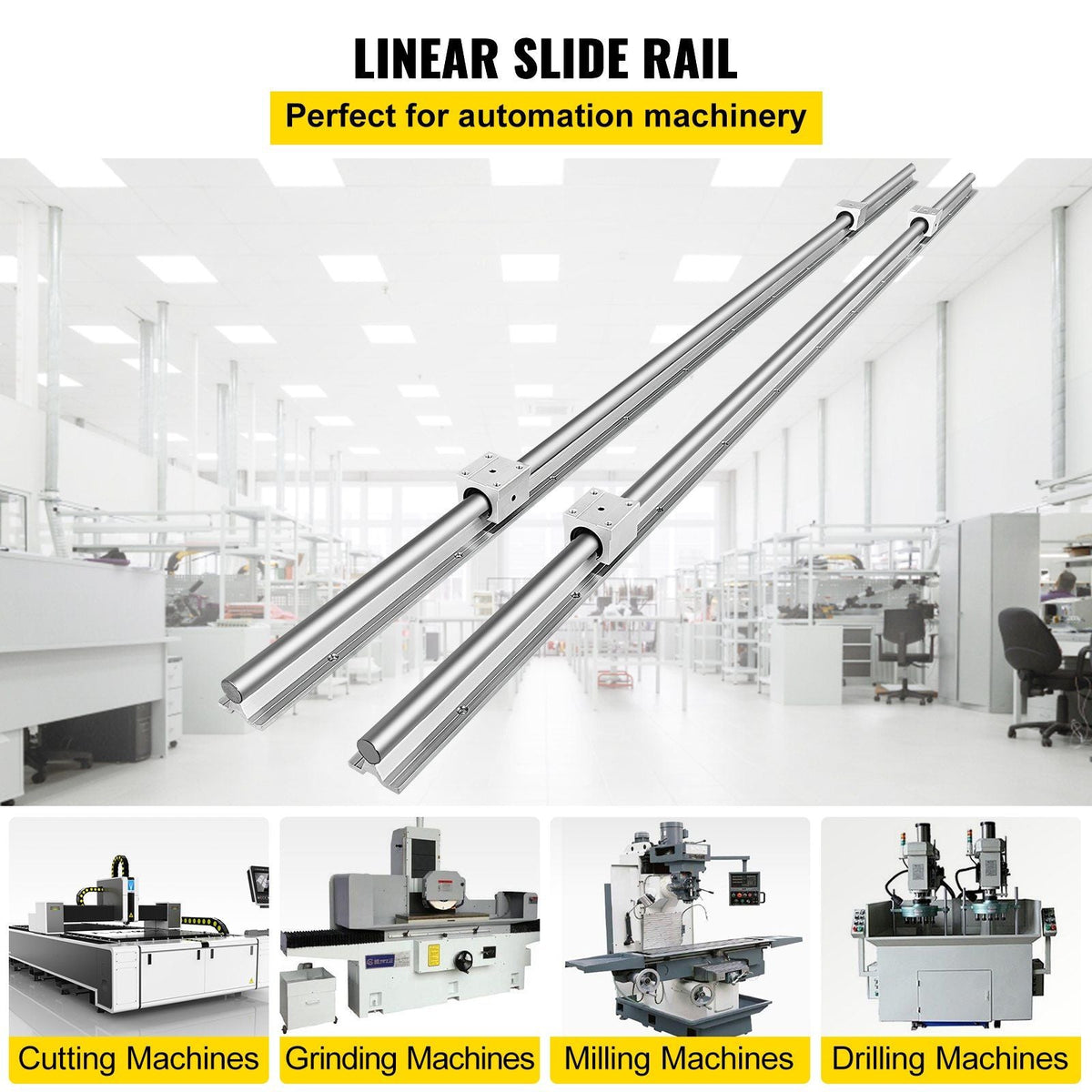 Linear Rail SBR20-1800mm 2 Linear Slide Guide with 4 SBR20UU Bearing Block