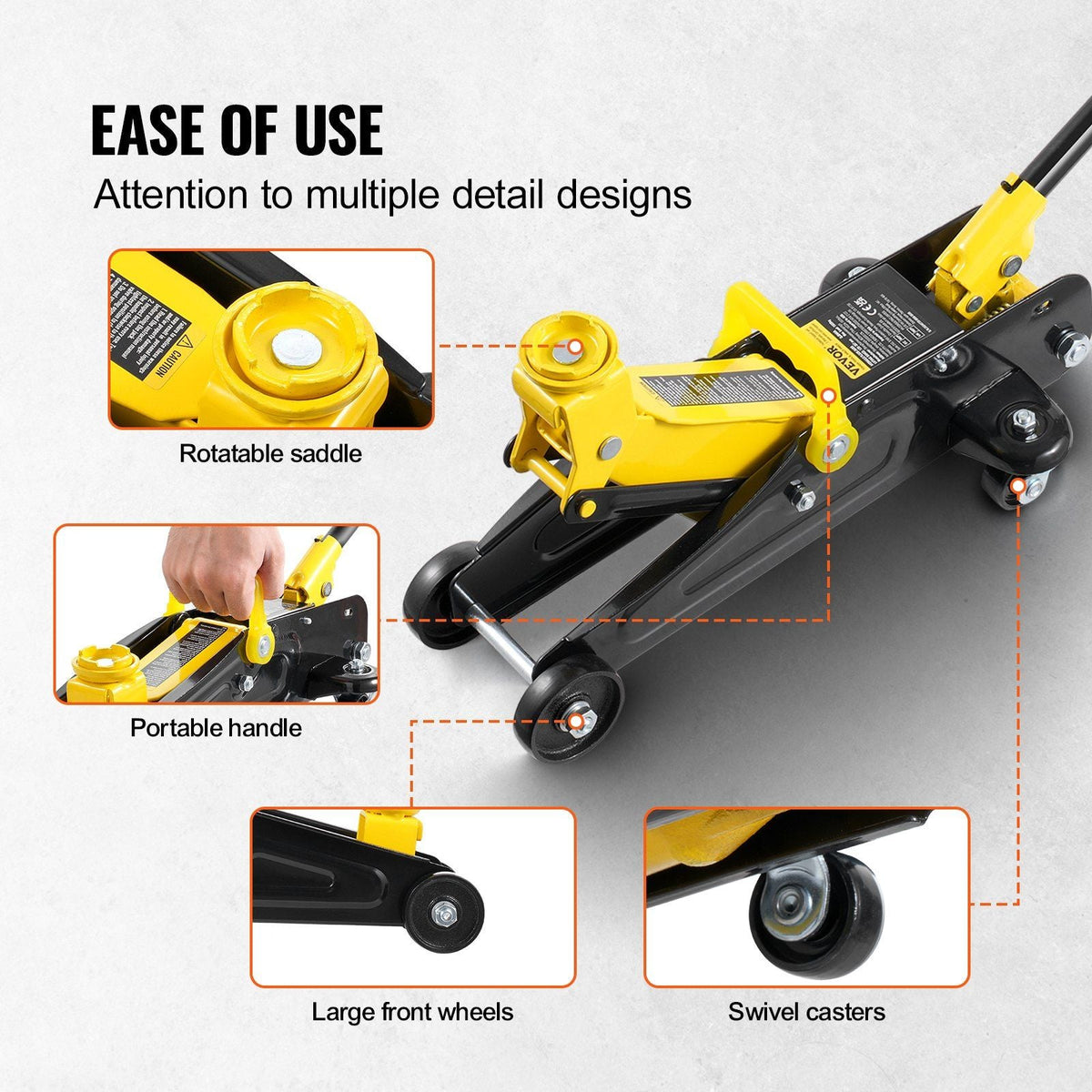 Low Profile Floor Jack 1.5 Ton Heavy Duty Single Piston Hydraulic Pump