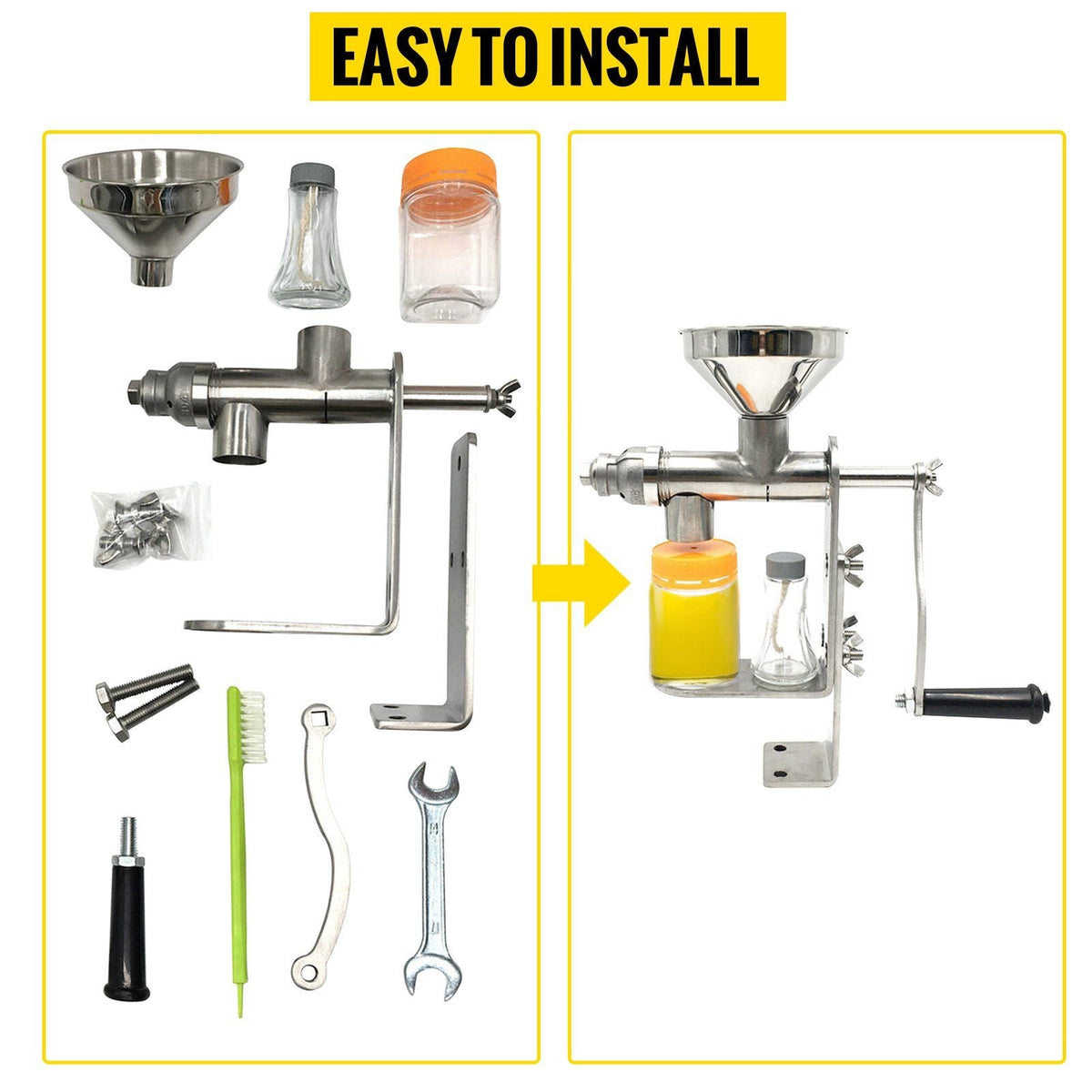 Manual Oil Press Stainless Steel Oil Press Machine Nut and Seed Oil Press Household