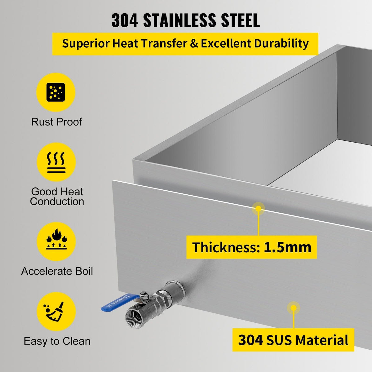Maple Syrup Evaporator Pan 24x24x7 Inch Stainless Steel Maple Syrup Boiling Pan for Boiling Maple Syrup