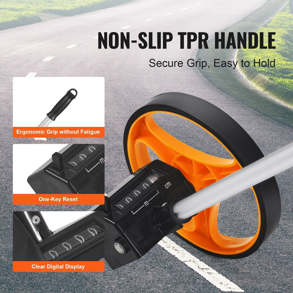 Measuring Wheel in Inches, 6.3 in Wheel Diameter, 39.37-16.53 in Telescoping Measure Wheel, Measurement 0-9,999m with Back Bag, Suitable for Lawn/Hard/Soft/Wood Road Measuring