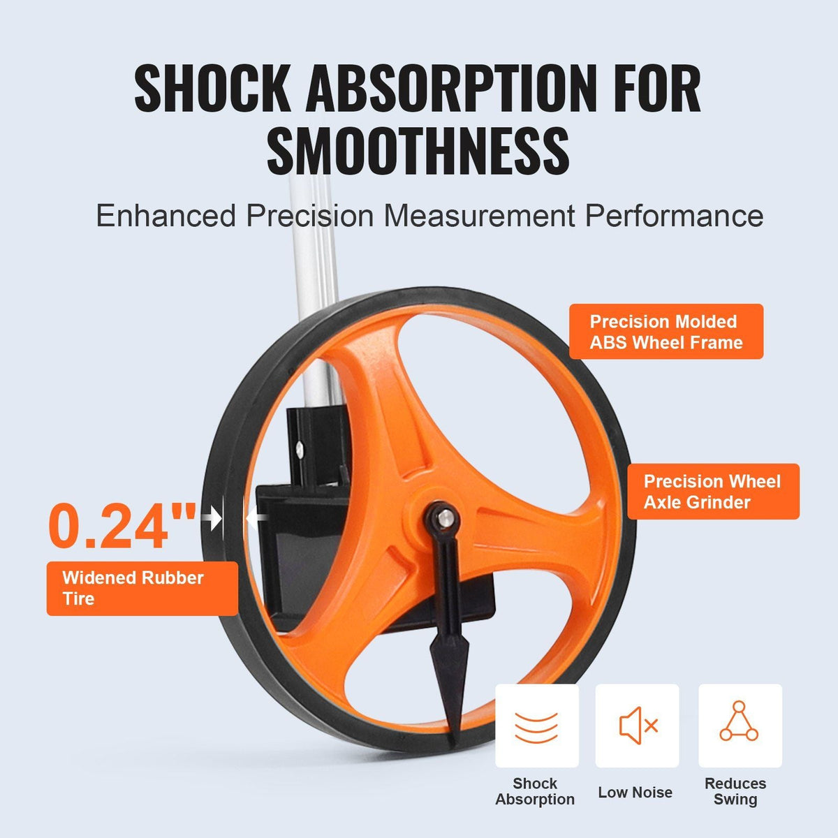 Measuring Wheel in Inches, 6.3 in Wheel Diameter, 39.37-16.53 in Telescoping Measure Wheel, Measurement 0-9,999m with Back Bag, Suitable for Lawn/Hard/Soft/Wood Road Measuring