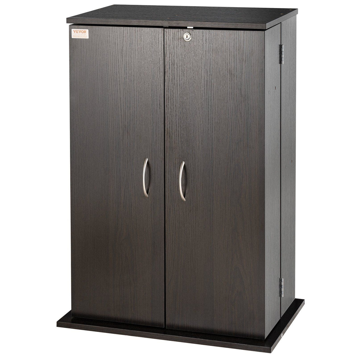 Media Storage Cabinet, 4-Layer DVD Shelf Holds 576 CDs, Adjustable CD Shelves 16 Compartments, Protects & Organizes Music, Movie, Video Games or Memorabilia Collections, Nut-brown