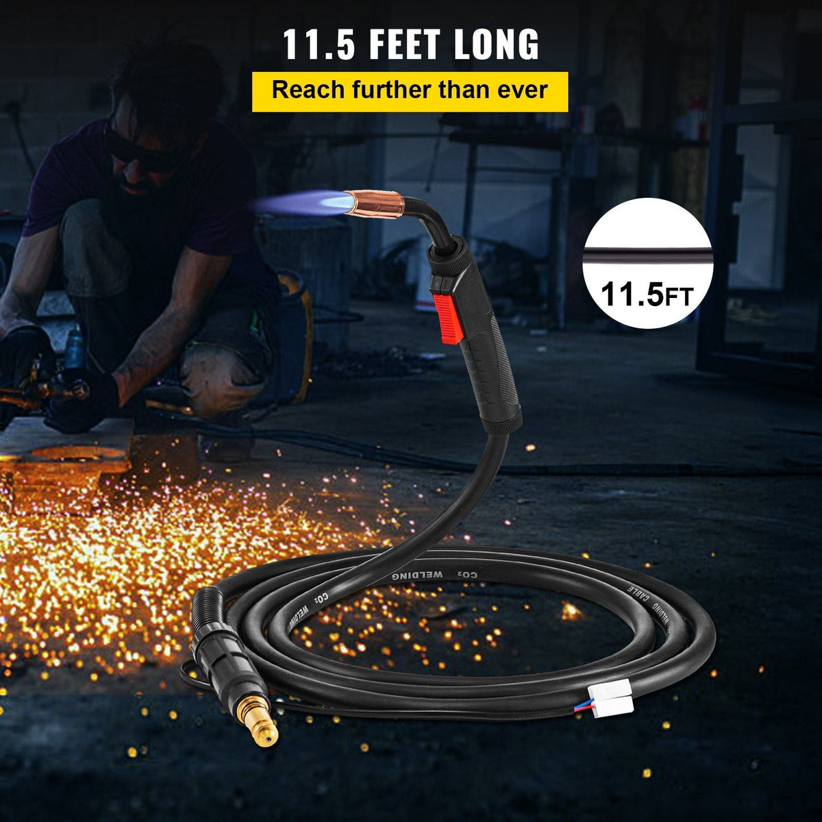Mig Welding Gun 150Amp 11.5Ft, fit for Lincoln Welding Torch Stinger Replacement fit for Lincoln Magnum 100L (K530-5) fit 0.025 to 0.45 Inch Wire