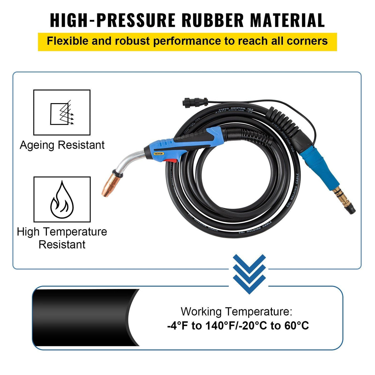 Mig Welding Gun 250Amp 15Ft, fit for Torch Welder Gun Miller Welding Gun M-25 Welding Torch Stinger Replacement fit for Miller M-25 Part Number 169598 fit 0.030"-0.035" Wire