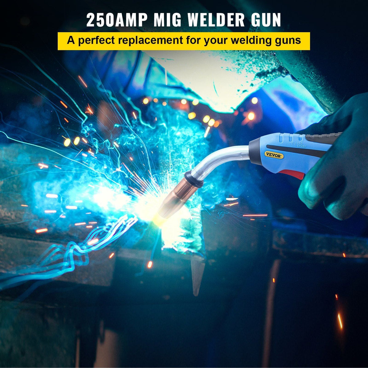 Mig Welding Gun 250Amp 15Ft, fit for Torch Welder Gun Miller Welding Gun M-25 Welding Torch Stinger Replacement fit for Miller M-25 Part Number 169598 fit 0.030"-0.035" Wire