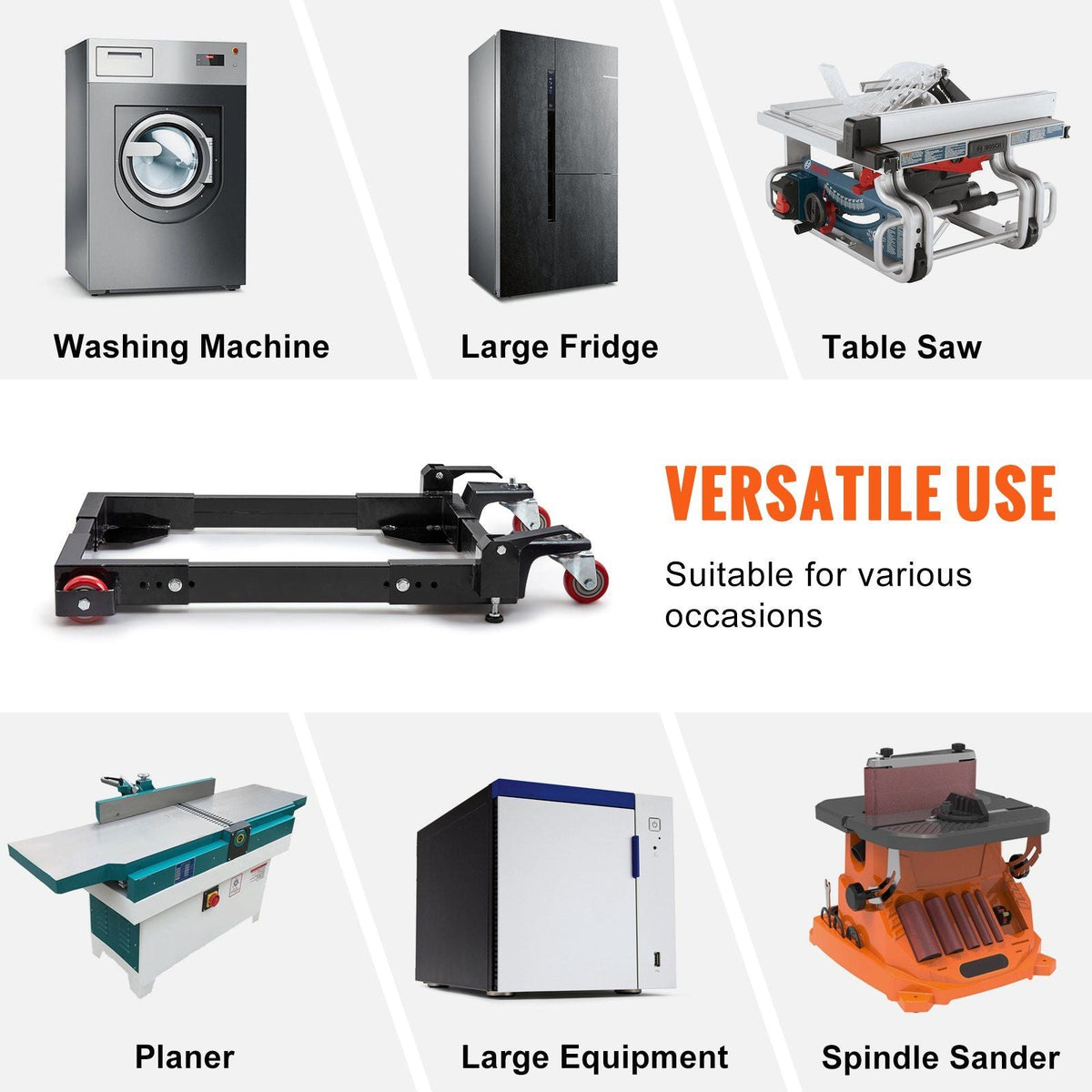 Mobile Base, 1500 lbs Capacity, Adjustable from 20.7" x 23.7" to 28" x 33.5", Heavy Duty Universal Mobile Base Stand with Swivel Wheels, for Woodworking Equipment, Bandsaw, Power Tools, Machines