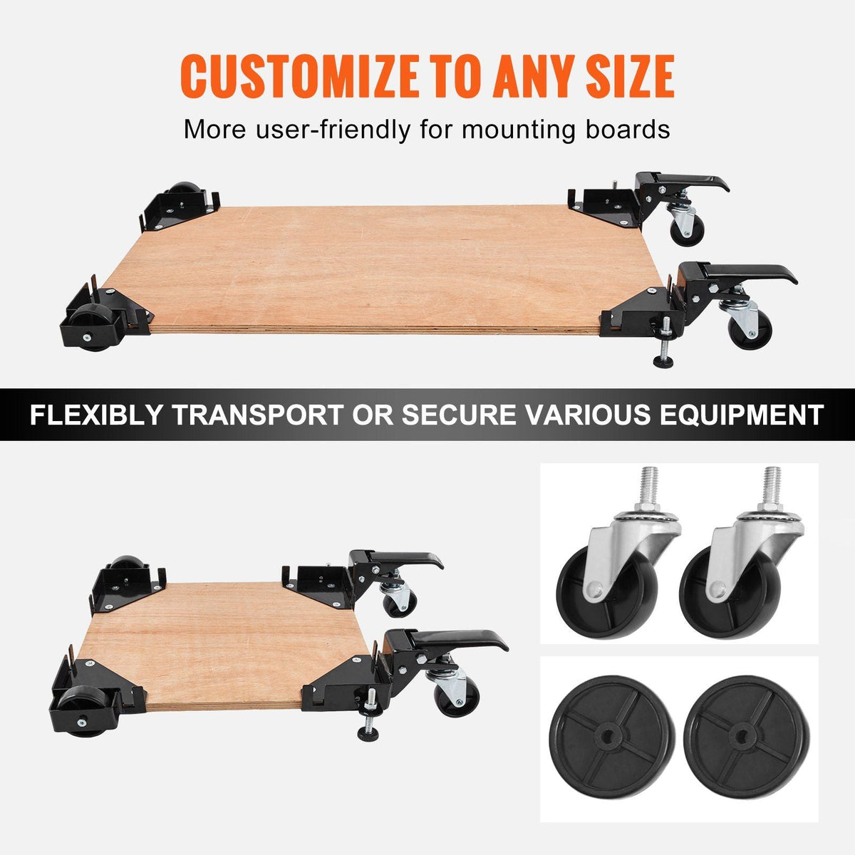 Mobile Base, 400 lbs Weight Capacity, Adjustable from 12" x 12" to Infinity, Heavy Duty Universal Mobile Base Stand with Swivel Wheels, for Woodworking Equipment, Bandsaw, Power Tools, Machines