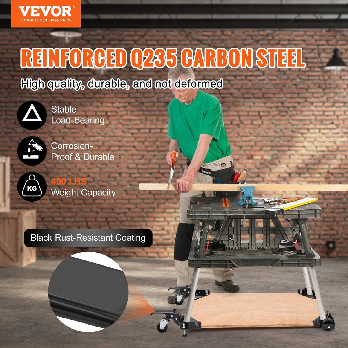 Mobile Base, 400 lbs Weight Capacity, Adjustable from 12" x 12" to Infinity, Heavy Duty Universal Mobile Base Stand with Swivel Wheels, for Woodworking Equipment, Bandsaw, Power Tools, Machines