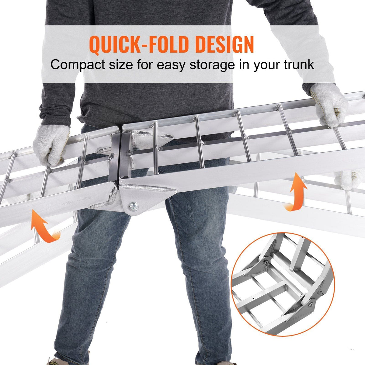 Motorcycle Ramps, 750lbs Folding Loading Ramps for Pickup Trucks Bed, Trailers Ramp with Load Straps for Motorcycle, Dirt Bike, UTV, Lawn Mower, Truck, Snowblower, Cargo Trailer, 89"L x 12"W,1Pc