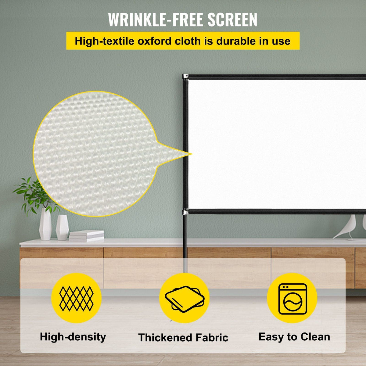 Movie Screen with Stand 135inch Portable Projector Screen 16:9 4K HD Wide Angle Projector Screen with Stand Easy Assembly with Storage Bag for Both Indoor and Outdoor Use