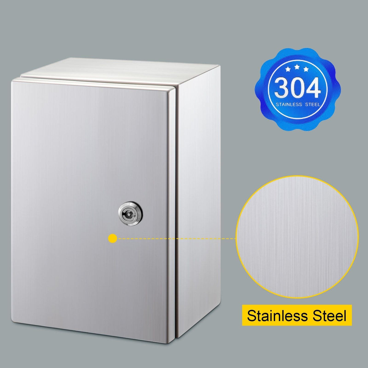 NEMA Stainless Steel Enclosure, 10 x 8 x 4'' NEMA 4X Steel Electrical Box, IP66 Waterproof & Dustproof, Outdoor/Indoor Electrical Junction Box, with Mounting Plate