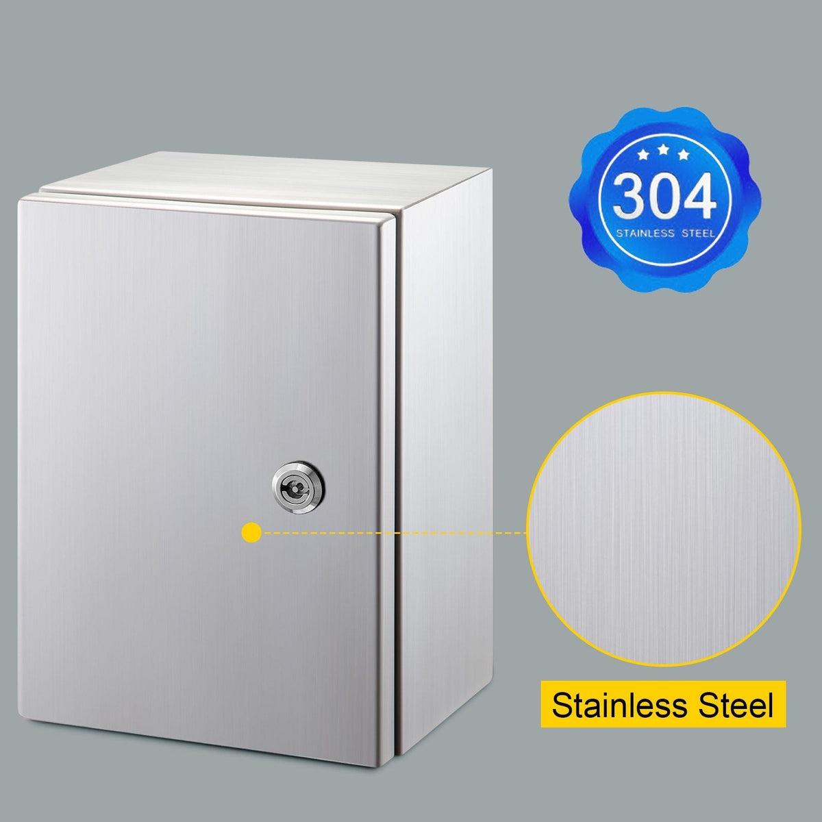 NEMA Stainless Steel Enclosure, 12 x 10 x 6'' NEMA 4X Steel Electrical Box, IP66 Waterproof & Dustproof, Outdoor/Indoor Electrical Junction Box, with Mounting Plate