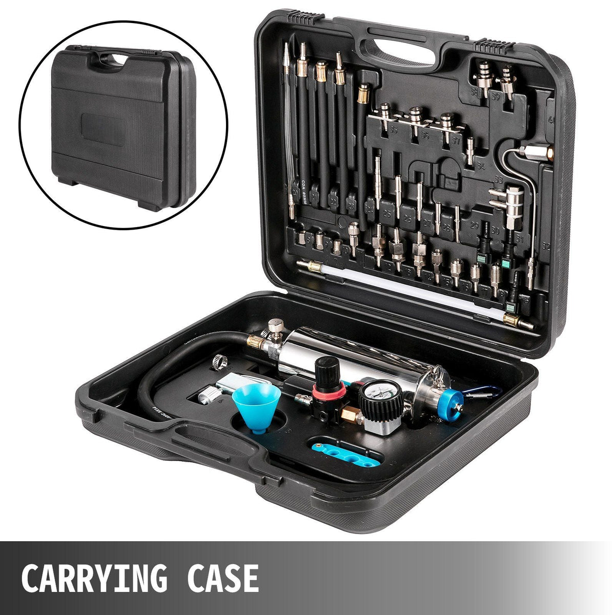 Non-dismantle Injector Cleaner 600ML Automotive Non-dismantle Gasoline Fuel Injector Tester and Cleaner Fuel System Fuel Injector Cleaner Tool Set for Petrol EFI Throttle (0-140PSI)