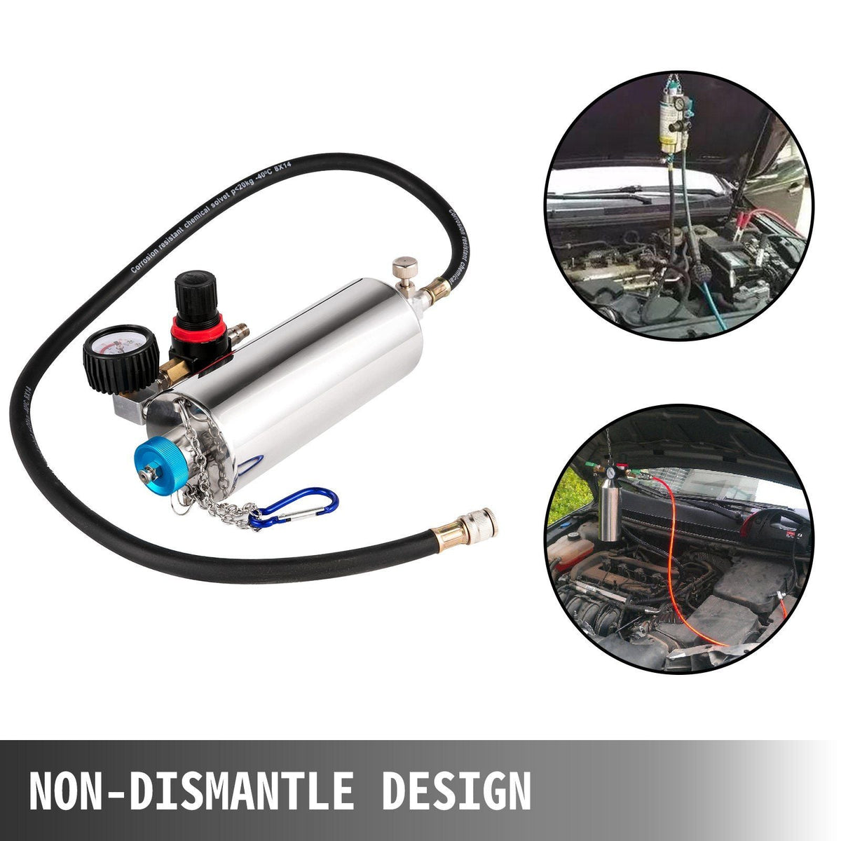 Non-dismantle Injector Cleaner 600ML Automotive Non-dismantle Gasoline Fuel Injector Tester and Cleaner Fuel System Fuel Injector Cleaner Tool Set for Petrol EFI Throttle (0-140PSI)