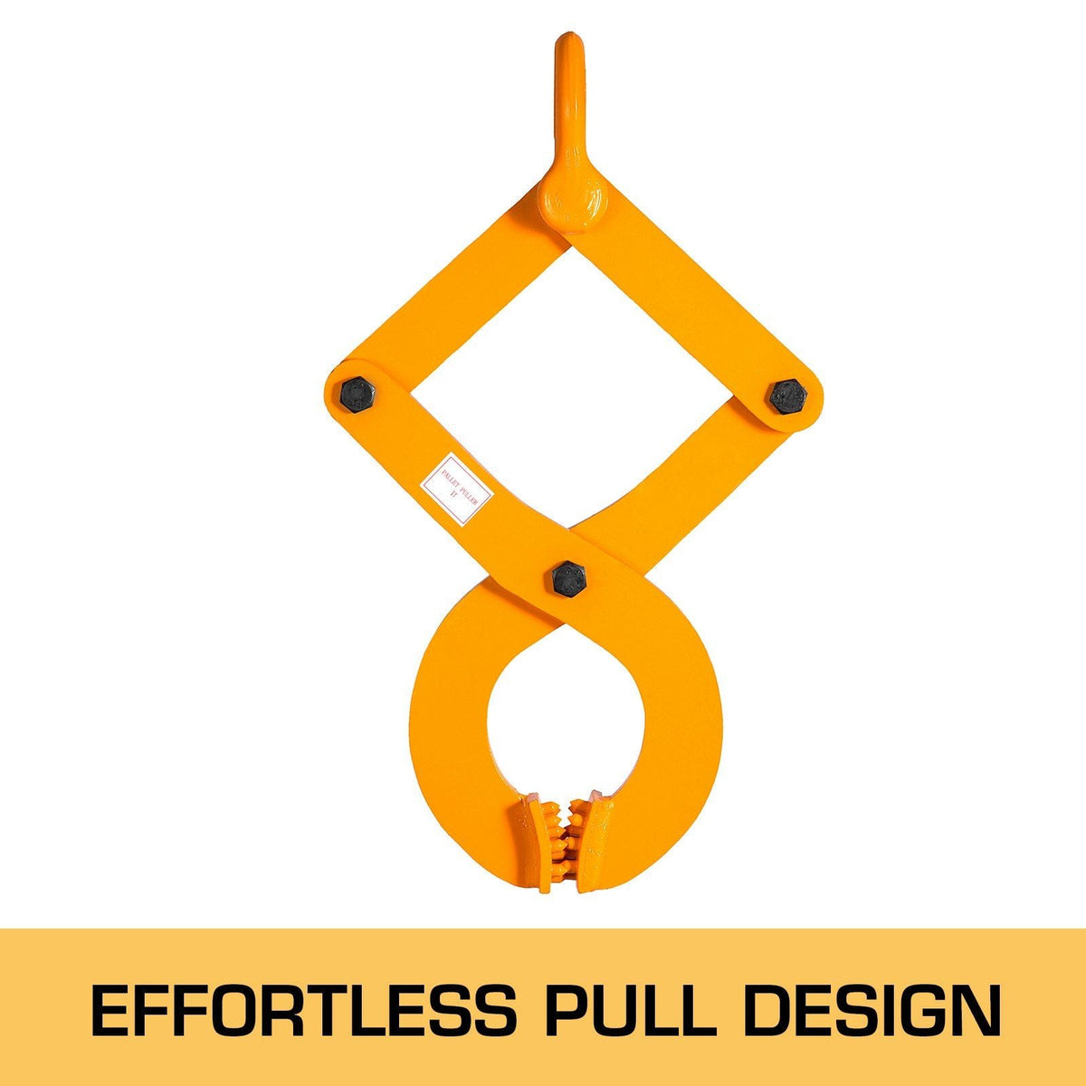 Pallet Puller, 1T Steel Single Scissor Yellow Clamp with 2205 LBS Load Capacity Grabber, 4.3 Inch Jaw Opening and 0.5 Inch Jaw Height, Hook Pulling Hoisting Tool for Forklift Chain
