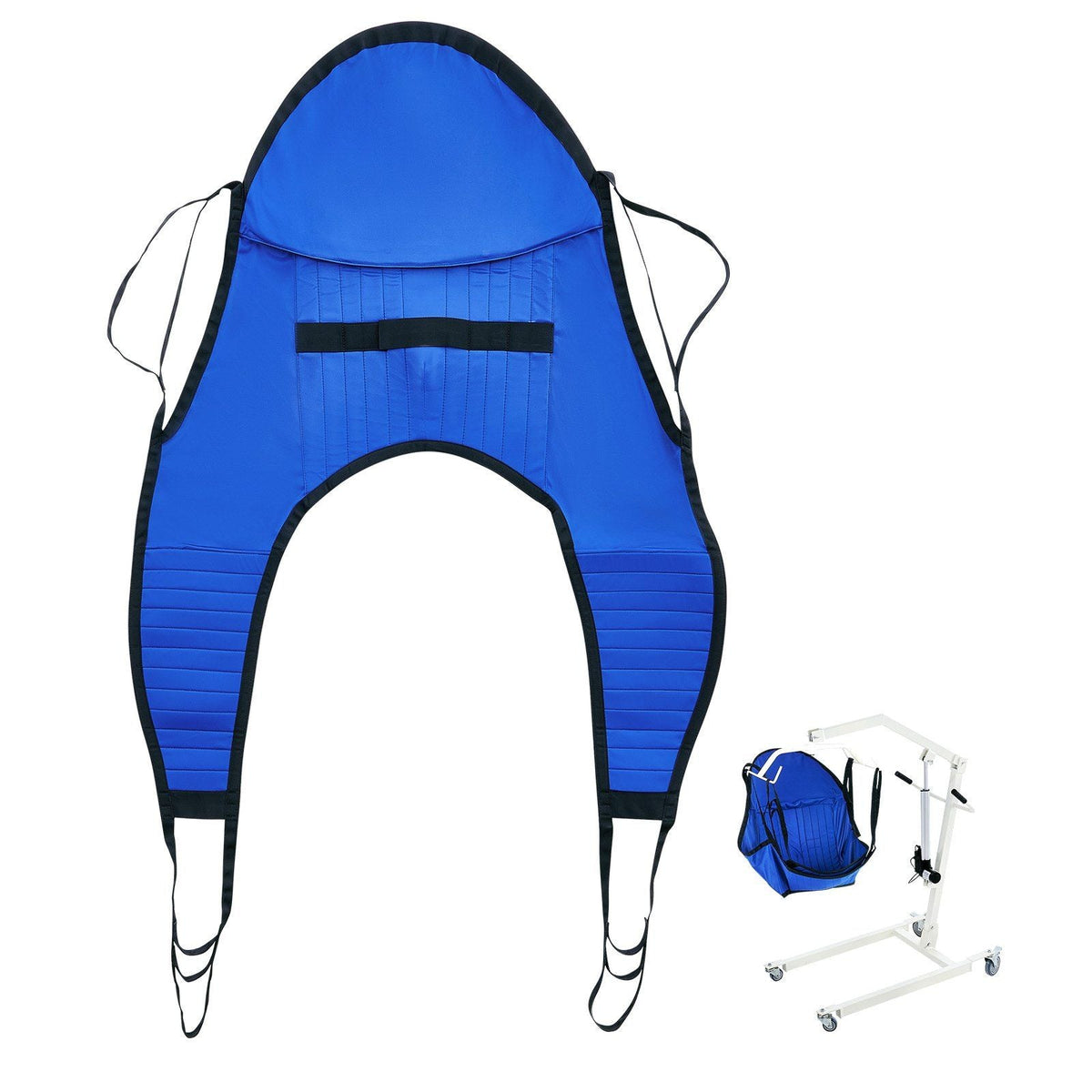 Patient Lift Sling with Head Support Large-Size U Shape Divided Leg Sling