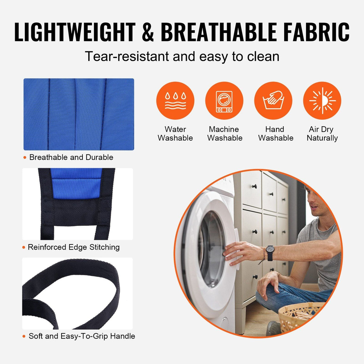 Patient Lift Sling with Head Support Small-Size U Shape Divided Leg Sling
