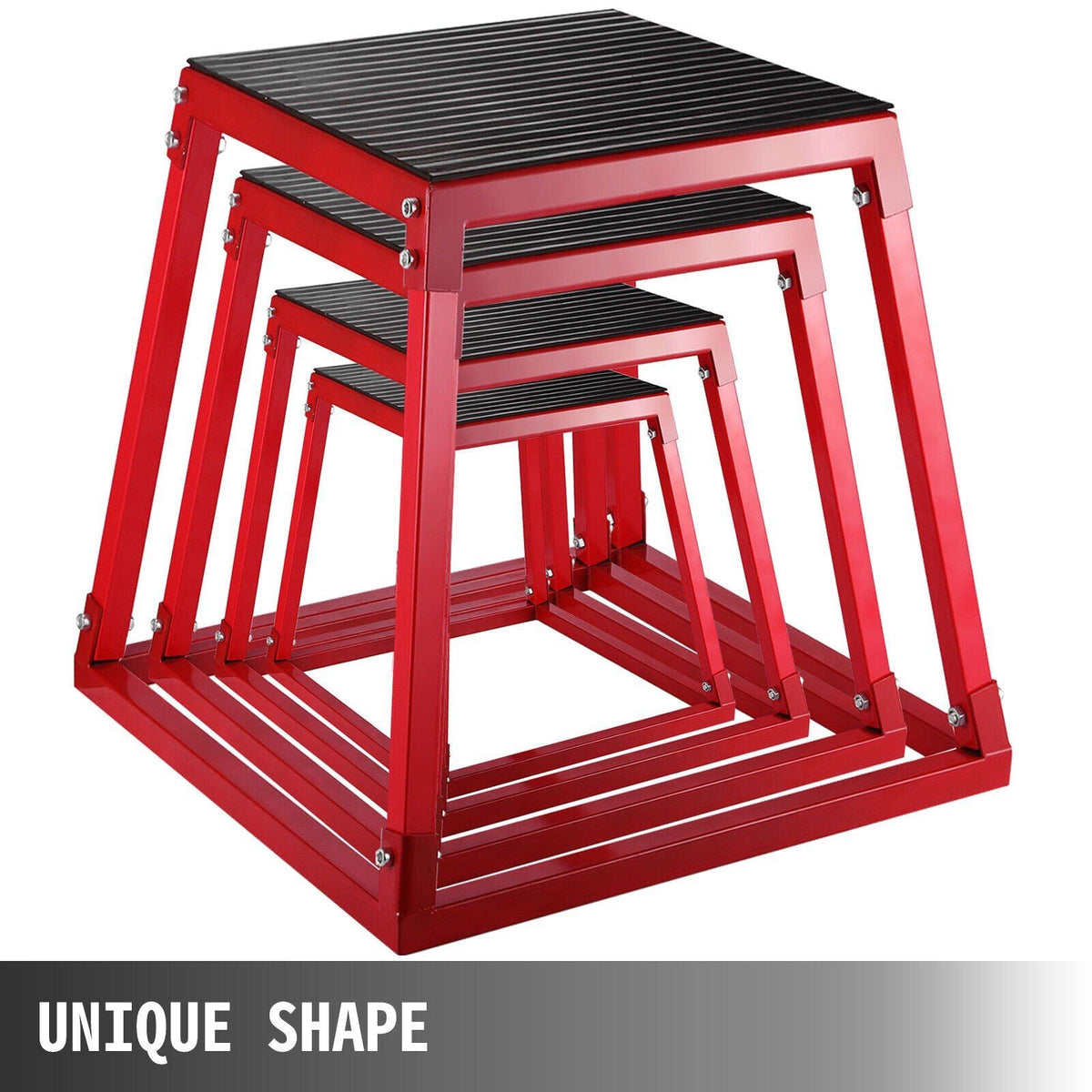 Plyometric Platform Box Fitness Exercise Jump Box Step Plyometric Box Jump for Exercise Fit Training (12/18/24/Red) (18 inch)