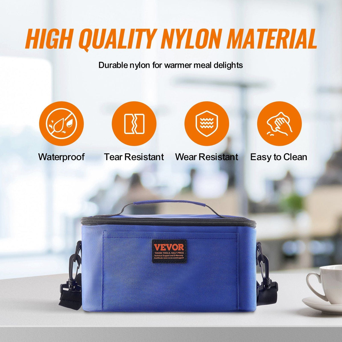 Portable Oven, 110V Home/Office Food Warmer, 80W (Max 100W) Portable Mini Personal Microwave, 2QT Electric Heated Lunch Box, Compatible with Glass, Ceramic, Foil Container (Blue)