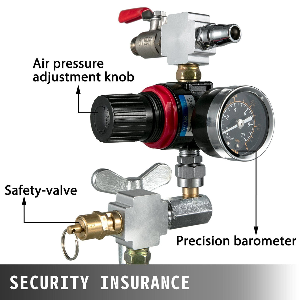 Pressure Pot Tank 10L Pressure Pot Paint Sprayer 2.5 Gallon Paint Pressure Pot Stainless Paint Tank with 3.5mm Nozzle Spray Guns and Paint Hose (10L 3.5mm)