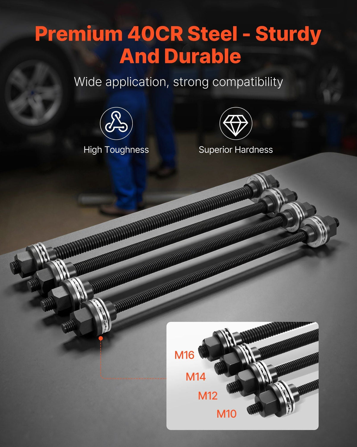 Pull and Press Sleeve Kit, 26 PCS, Steel Bush Removal Insertion Sleeve Tools with Carrying Case, Compatible with LCV and HGV Engines, for Removing and Installing Bushings, Bearings, and Seals