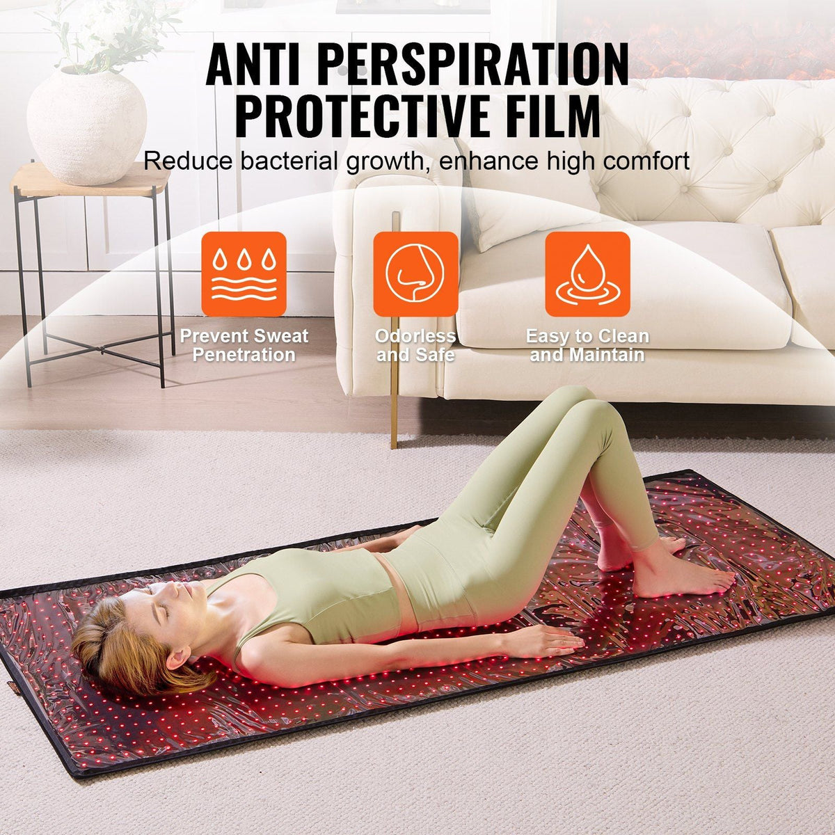 Red Light Therapy Mat for Full Body, 1280PCS 3-Chip LED Light Therapy Pad & Controller, 10/40Hz Pulse, 10-90 Min Timer, 660nm Red & 850nm Near Infrared Light Therapy for Pain Relief, Skin Health