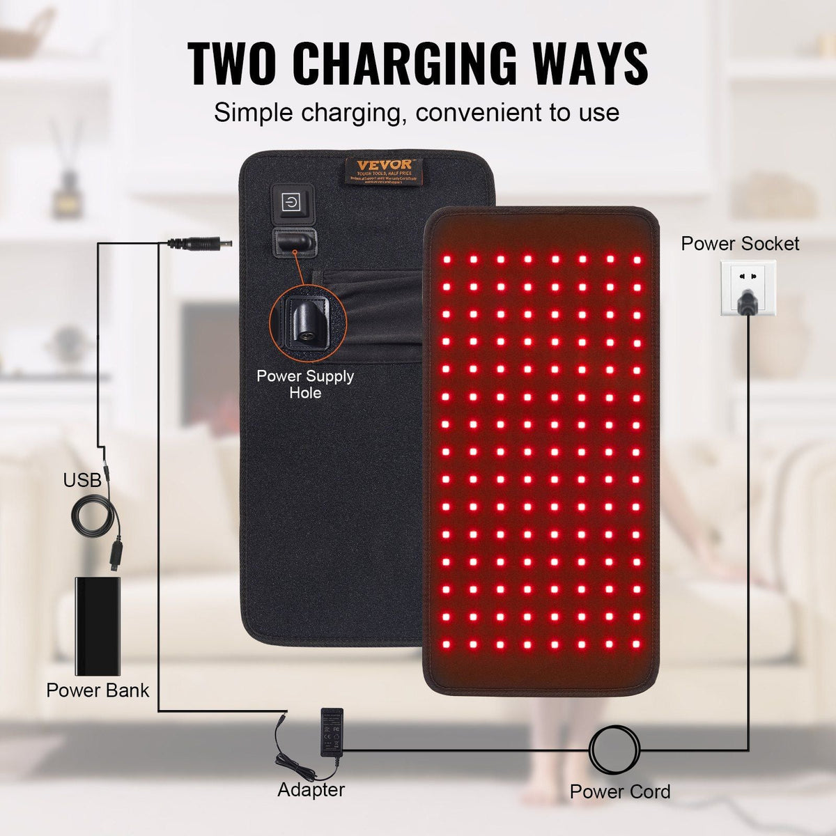Red Light Therapy Pad, 120PCS 3-Chip LED Light Therapy Pad, 660nm & 850nm Dual Wavelengths Light Therapy for Back Shoulder Neck Pain Relief, Skin Health, Wound Healing, 16.1 x 7.9-inch
