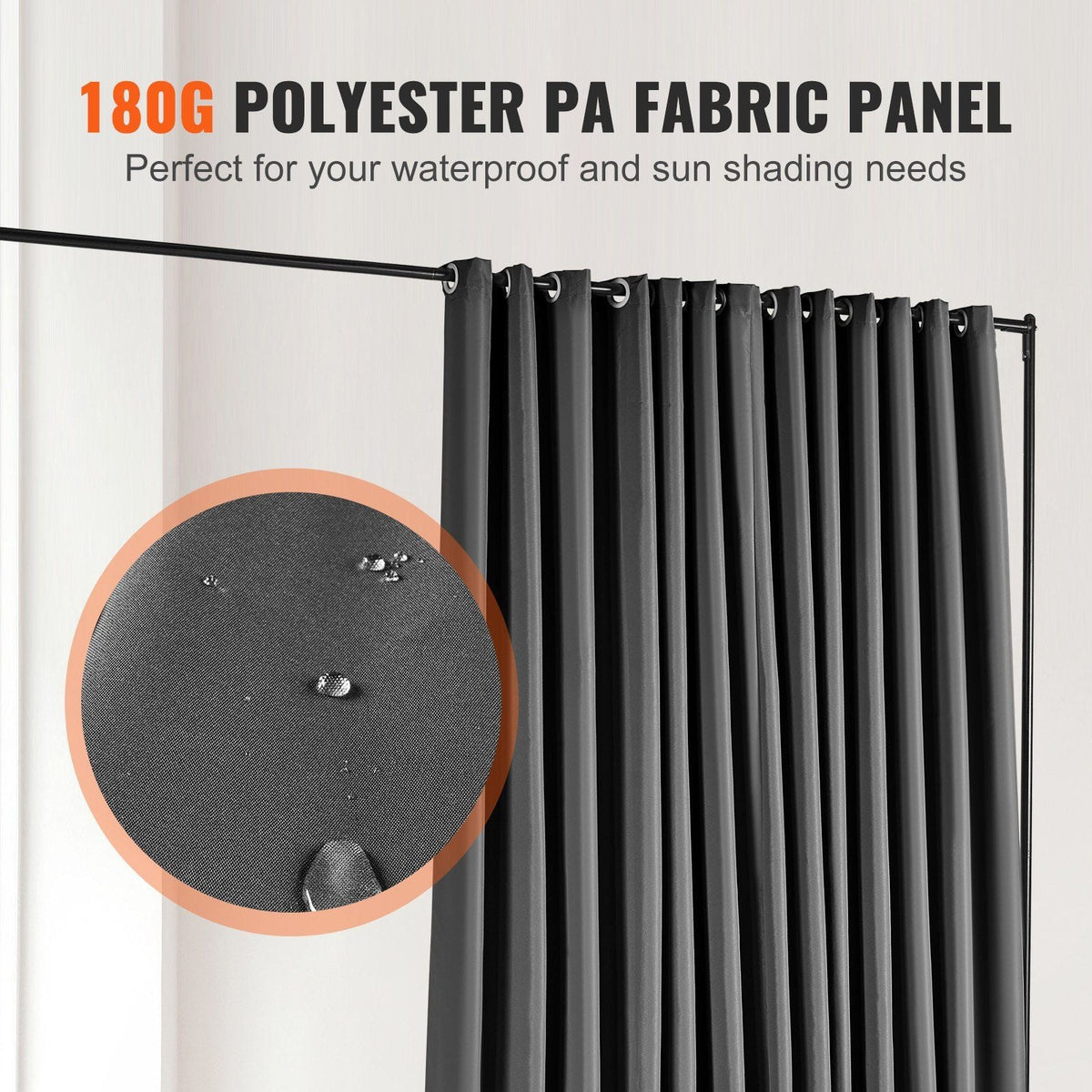 Room Divider, 8 ft x 10 ft (96×120inch)Portable Panel Room Divider with Wheels Curtain Divider Stand, Room Divider Privacy Screen for Office, Bedroom, Dining Room, Study, Light Grey