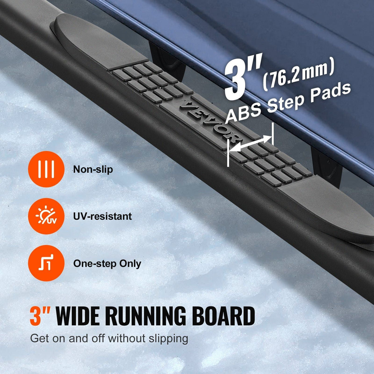 Running Boards 3" Step Bars Fit 2005-2023 Toyota Tacoma-Crew Cab 500LBS