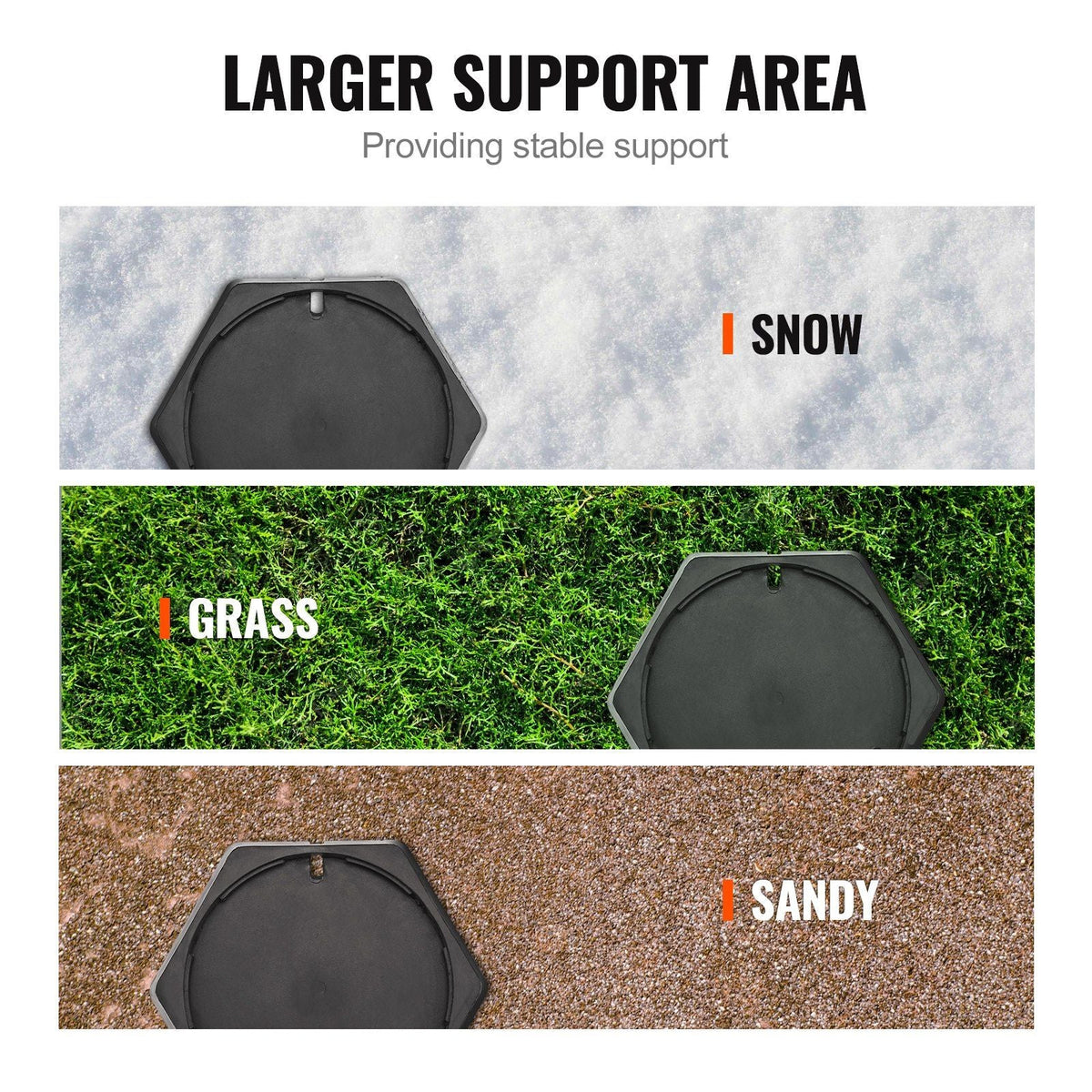 RV Leveling Pads, 9 Inch Round Landing Feet, Permanent Attached Jack Stabilizers, Rubber Jack Pads, 5000 lbs Capacity per RV Jack Pad, 5th Wheels, Travel Trailers, Class A/C Motorhomes (4-Pack)